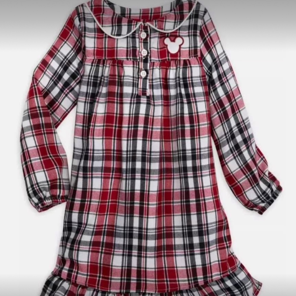 Disney Store Girls Plaid Christmas Nightgown  NWT unopened 7/8